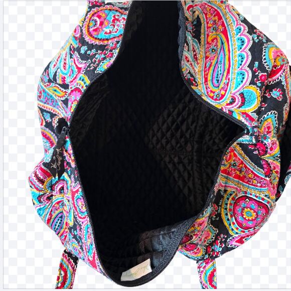 Vera Bradley Colorful Paisley Print Quilted Weekender Duffel Tote Bag - Picture 7 of 8